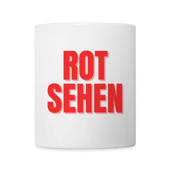 Rote Typografie Blickfang - Tasse - Weiß - Vorne
