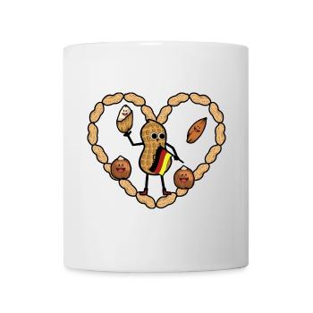 Deutsche Nuss Erdnuss Deutschlandfahne Nüsse - Tasse - Weiß - Vorne