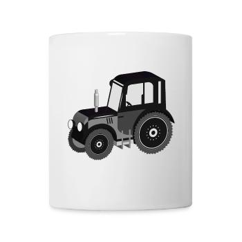 tracteur noir et blanc en 3D pour ventilateurs de tracteur - Mug blanc - blanc - Devant