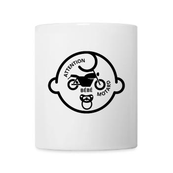 Attention bébé motard - Mug blanc - blanc - Devant