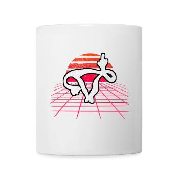 Fuck You Uterus - Uterus Retro Wave Sunset - Mug - white - Front