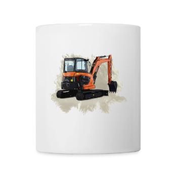 Minibagger - Tasse - Weiß - Vorne