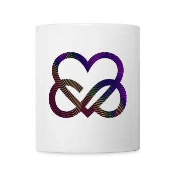 Herz Symbol Bunte Wellen Infinity Heart Liebe - Tasse - Weiß - Vorne