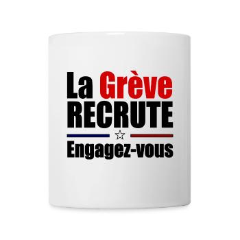 La grève recrute mobilisation - Mug blanc - blanc - Devant