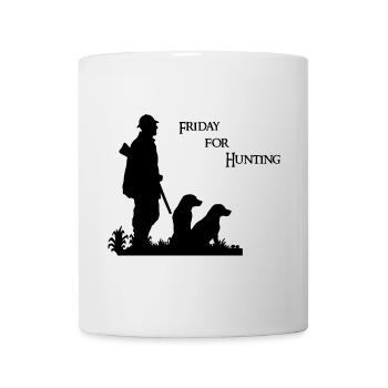 Friday for Hunting - Hunting motif with hunter & dog - Mug - white - Front