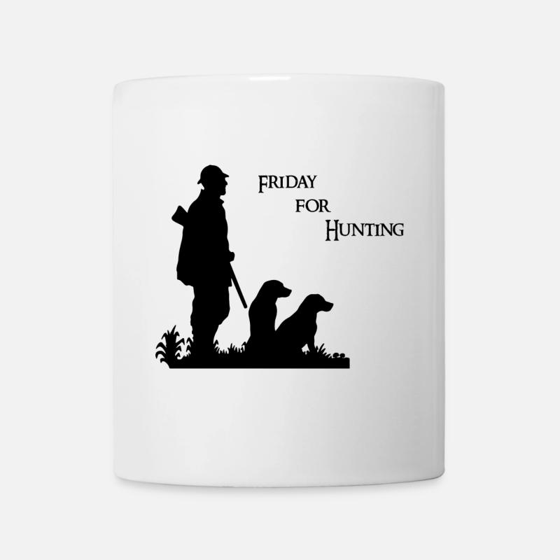 Vendredi pour la chasse - Motif de chasse avec chasseur et chien - Mug blanc - blanc