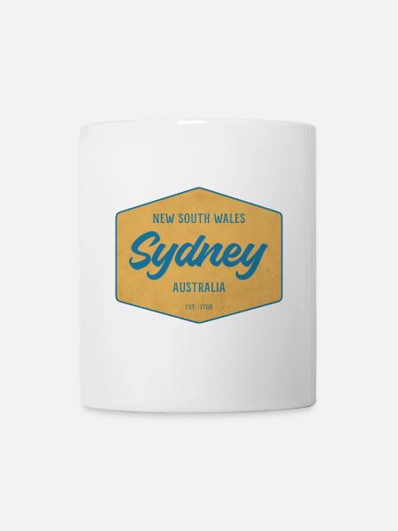Sydney Vintage Reiseziel Badge - Tasse - Weiß