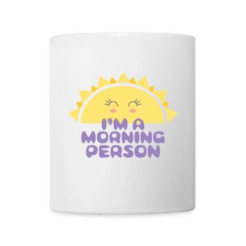 Cheerful sun with the inscription I'm a morning person - Mug - white - Front