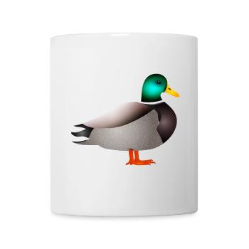 handgezeichnete männliche Ente Erpel oder Enterich - Tasse - Weiß - Vorne