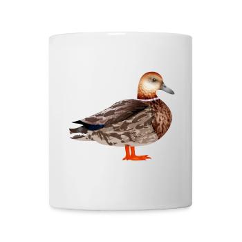 drawn female duck colored & collaged - Mug - white - Front