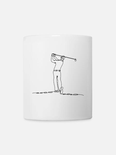 Golf Spieler Lineart schwarz - Tasse - Weiß