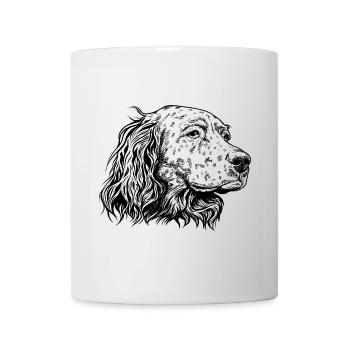 English Setter Portrait sw - Tasse - Weiß - Vorne