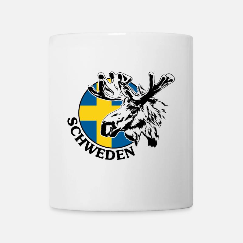 SCHWEDEN Elch Tier Wildnis Wilsigns - Tasse - Weiß
