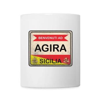 Sicily t-shirt Agira t-shirt welcome sign - Mug - white - Front