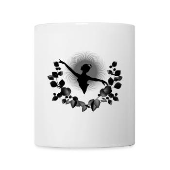 Ballerina silhouette with black eucalyptus - Mug - white - Front