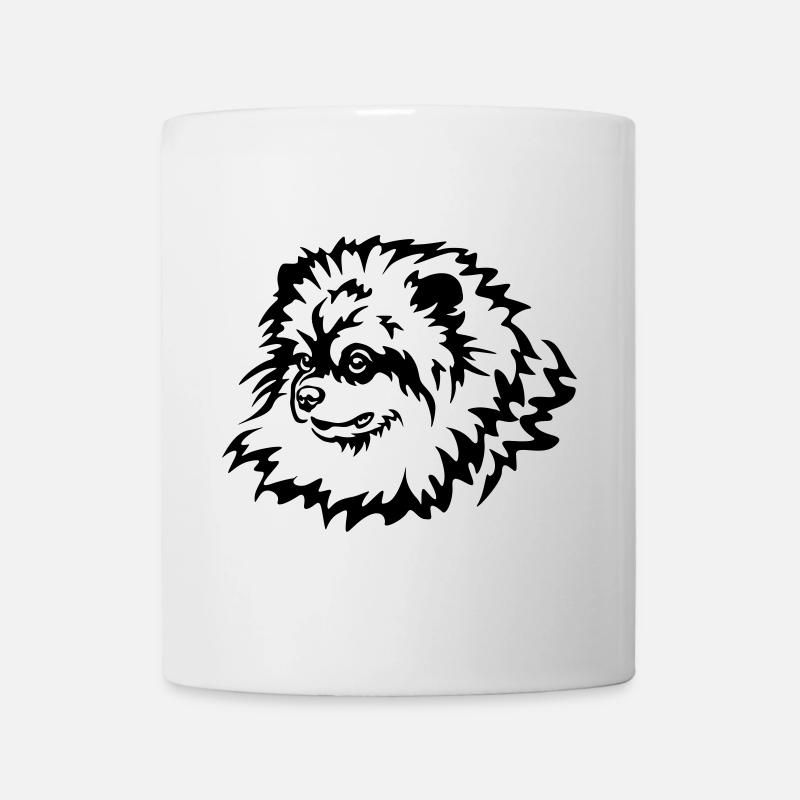 Zwergspitz Kopf - Tasse - Weiß