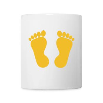 Fuß gelbe Füße Fußpflege Podologie - Tasse - Weiß - Vorne