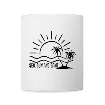 Meer, Sonne und Sand (schwarz) - Tasse - Weiß - Vorne