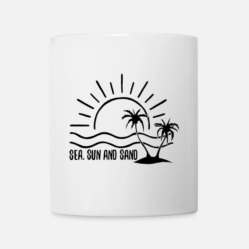 Mer, soleil et sable (noir) - Mug blanc - blanc