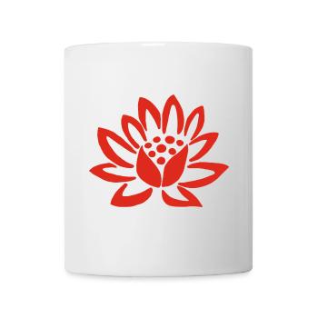 Lotus rouge et la nature - Mug blanc - blanc - Devant