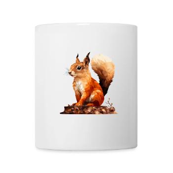 Eichhörnchen im Polygon Stil - Tasse - Weiß - Vorne