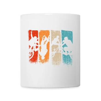Fünfteilige Action-Silhouetten - Tasse - Weiß - Vorne
