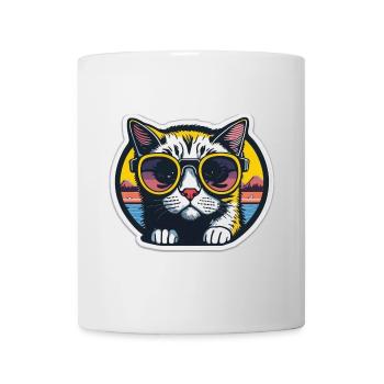 Cat with glasses - Mug - white - Front