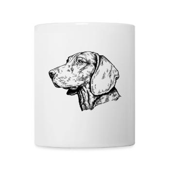 Portrait de lévrier hanovrien - Mug blanc - blanc - Devant