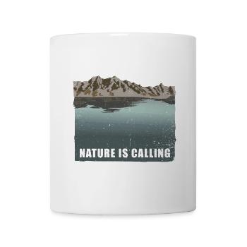 Mountains and sea NATURE IS CALLING - Mug - white - Front