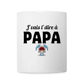 j'vais le dire, papa, super papa - Mug blanc - blanc - Devant