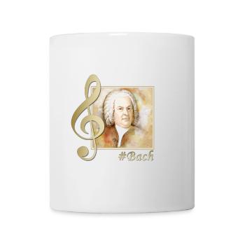 Johann Sebastian Bach portrait in watercolor style - Mug - white - Front