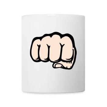 Faust Hand Symbol vorne - Tasse - Weiß - Vorne