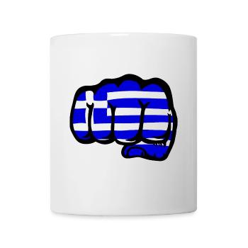 Griechenland Flagge Hand Faust - Tasse - Weiß - Vorne