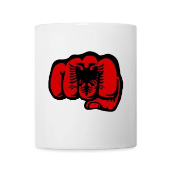 Albania Flag Hand Fist - Mug - white - Front