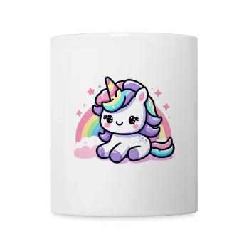 Cute Rainbow Unicorn Illustration - Mug - white - Front