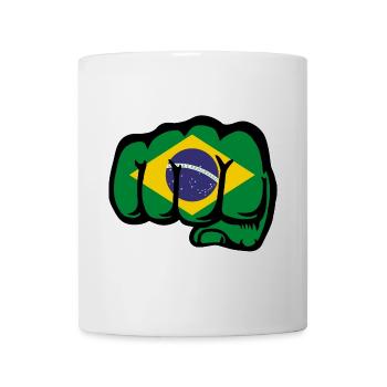 Brazil Flag Hand Fist - Mug - white - Front