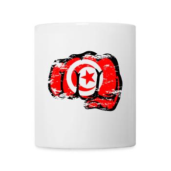 Tunesien Flagge Hand Faust used - Tasse - Weiß - Vorne
