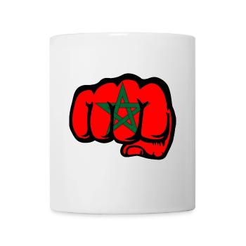 Marokko Flagge Hand Faust - Tasse - Weiß - Vorne