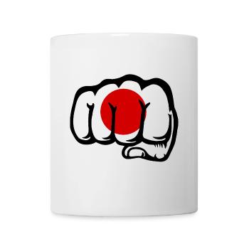 Japan Flag Hand Fist - Mug - white - Front