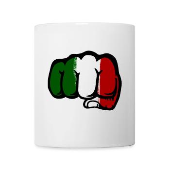 Drapeau de l’Italie main poing - Mug blanc - blanc - Devant