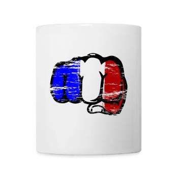 Drapeau de la France poing de main utilisé - Mug blanc - blanc - Devant