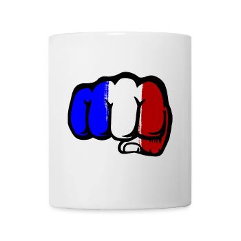 France Flag Hand Fist - Mug - white - Front