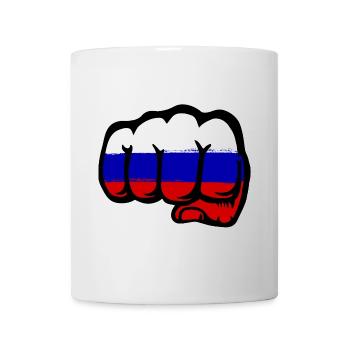 Russland Flagge Hand Faust - Tasse - Weiß - Vorne