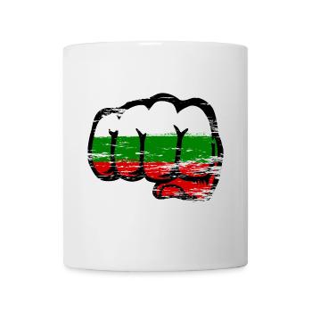 Drapeau de la Bulgarie Main Poing Utilisé - Mug blanc - blanc - Devant