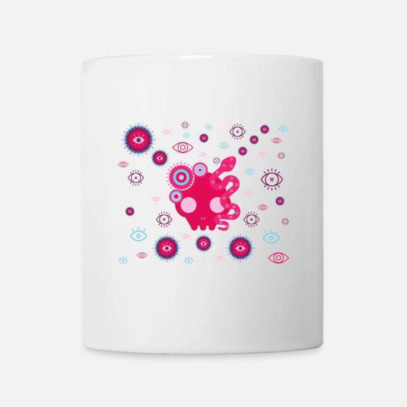 Rosa Tentakelaugen - Tasse - Weiß