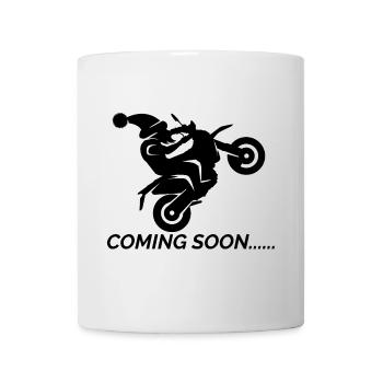 coming soon santa claus Weihnachtsmann Wheelie - Tasse - Weiß - Vorne