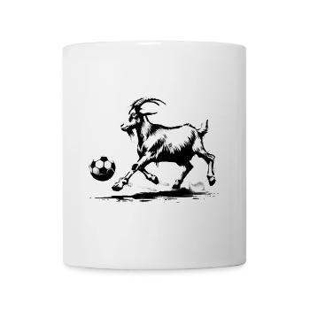 Chèvre de chèvre jouant au football - Mug blanc - blanc - Devant