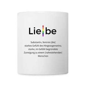 Regenbogen-Säule auf Schwarz - Tasse - Weiß - Vorne