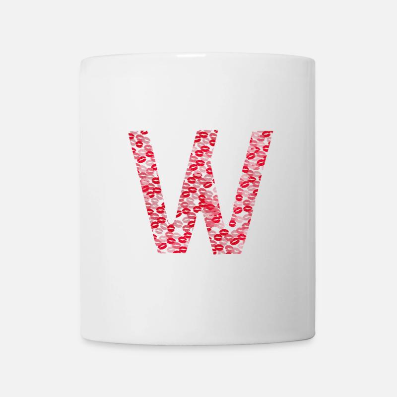 Lettre W - cadeau bisous - Mug blanc - blanc