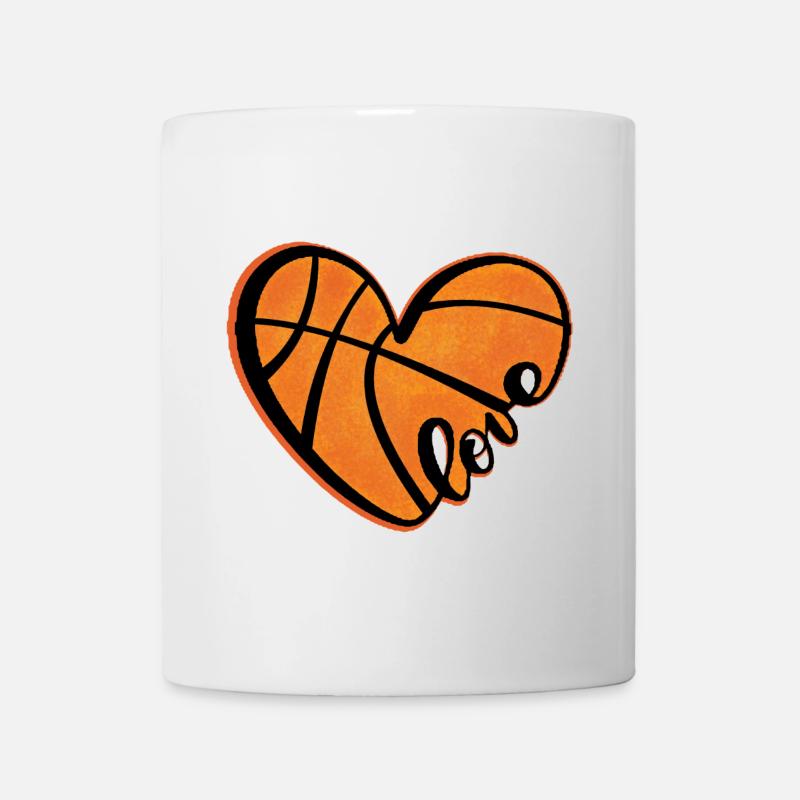 Basketballherz mit Liebe - Tasse - Weiß